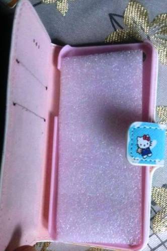iPHONE 5G 5s Hello Kitty Pembe Kapaklı Cüzdanlı Kılıf - 2