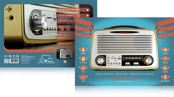 POWERWAY NSJ07 Nostalji Radyo, Bluetooth, FM, USB+SD KART - 3