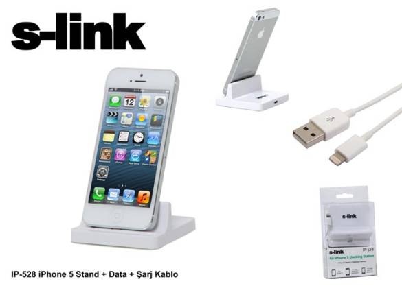 S-link IP-528 iPhone 5 set: Stand + Data + Şarj Kablo - 0