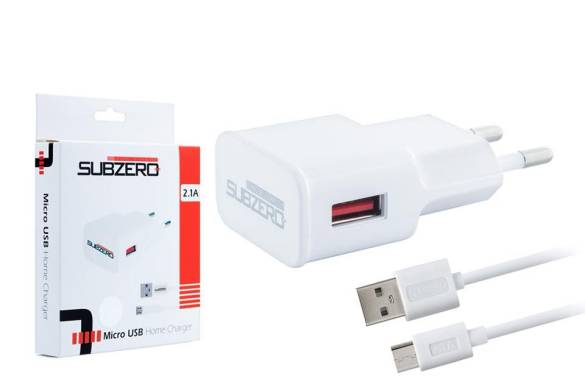 Subzero S4 ikili set: 2.1A USB şarj başlığı ve Micro USB Kablo - 0