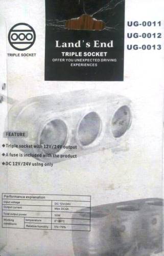 3'lü Araç çakmaklık çoklayıcı, Car Triple Socket, Şeffaf - 1