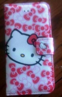 IPHONE 5G 5S Hello Kitty Kapaklı Cüzdanlı Kılıf Pembe/Pembe