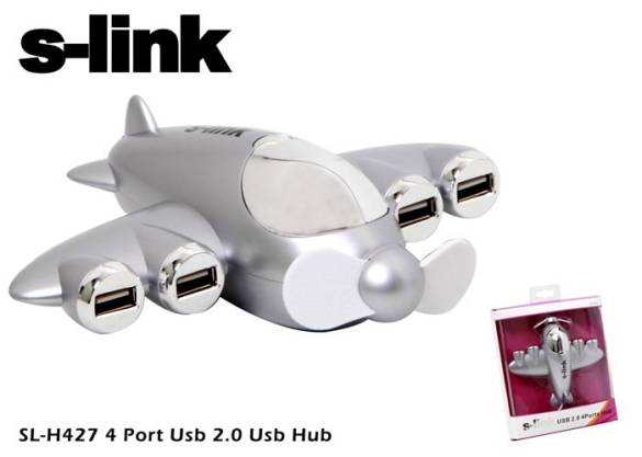 S-link SL-H427 4 Port Usb Hub Usb Çoklayıcı Masaüstü Vantiltör - 0